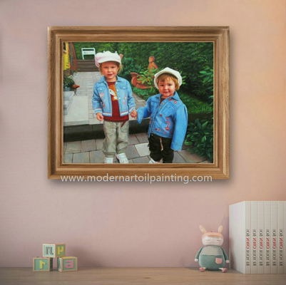 Children Custom Oil Painting Portraits Realistic Canvas From Photos