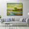 Handmade Nature Scenery Oil Painting on Canvas Abstract Colorful Field Landscape Painting Wall Art for Living Room Decor