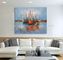 Handmade 20&quot; X 24&quot; Impressionism Boats Oil Painting Dining Room