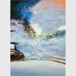 Hand Painted Abstract Landscape Paintings Modern Wall Art on Canvas for Decor