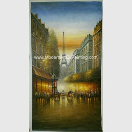 Handmade Paris Oil Painting Old Paris Scenery Palette Knife With Texture