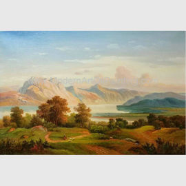 Mountain Landscape Painting, Fall Original Oil Landscape Paintings For Interior Design