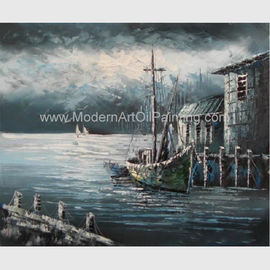 Contemporary Fishing Boat Painting At Sea  / Sailing Ship Paintings Prints