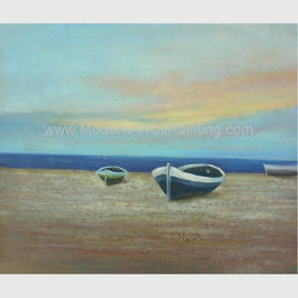 Modern Decorative Boats Oil Painting Ship On The Beach Acrylic And Oil Painting