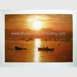 Linen Realistic Oil Portrait From Photograph , Sunrise Landscape Canvas Art Painting
