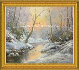 Snow River Original Oil Landscape Paintings Wall Art 20&quot;X24&quot;