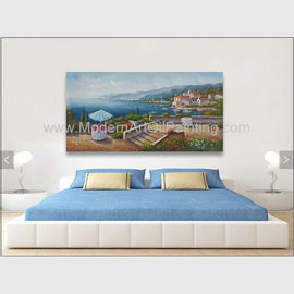 Acrylic Classic Mediterranean Scenes Oil Painting Colorful Oceanside