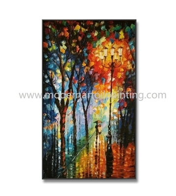 Hand Painted Thick Palette Knife Oil Paintings Canvas For Interior Decoration