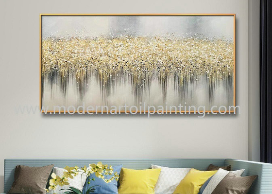 Hand Painted Gold Foil Painting Abstract Canvas Wall Art For Interior Decoration