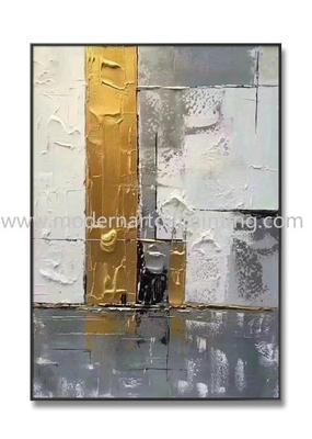 Abstract Golden 3D Art Paintings Canvas Decorative For Office Decoration