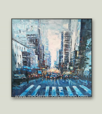 Palette Knife Cityscape Streetscape Oil Paintings Modern Canvas Art For Home Decoration