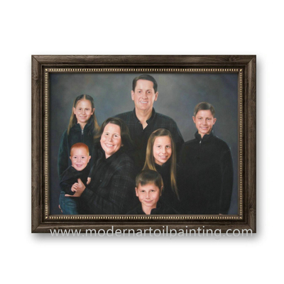 Realistic Family People Custom Oil Portrait Canvas 5cm For House Decoration