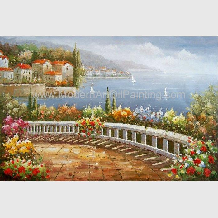 Coastline Mediterranean Oil Painting Italy Landscape Oil Painting