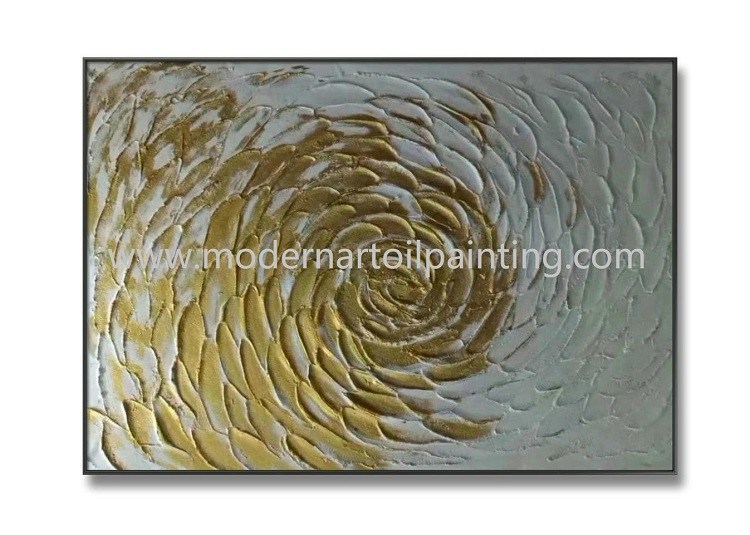 Textured Canvas Gold Painting Abstract Thick Paint Wall Art For Home