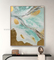Handpainted Abstract Art Canvas Paintings Flow Color Gold For Wall Decoration