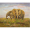 100% Handmade Family Elephant Love Oil Paintings on Canvas Cute Animal Wall Art Mural for Home Decoration