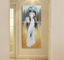Canvas Modern Art Oil Painting Lady In White Dress Covered With Thin Plastic Layer