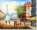 Thick Oil Paris Street Scene Canvas Painting Gifts Promotion Show Custom Size Color