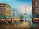 Modern Paris Oil Painting Eiffel Tower Handmade Jane Style Maintaining Freshness