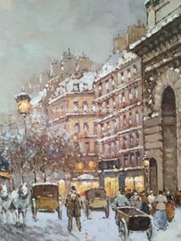 Framed Paris Oil Painting , Impressionist Landscape Paintings Thick Oil On Canvas