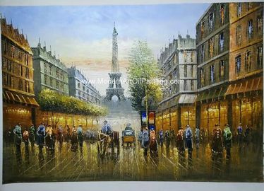 100% Handmade Paris Oil Painting Palette Knife Eiffel Tower Paris Scenery On Canvas