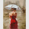 Acrylic Modern Art Oil Painting Decorative Wall Art Girl with Red Dress  on Canvas