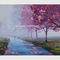 Abstract Custom Palette Knife Landscape Painting Country Road For Star Hotels