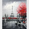 Modern Canvas Paris Oil Painting Streetscape Handmade By Palette Knife