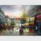 Palette Knife Paris Oil Painting Paris Street Thick Oil 50 cm x 60 cm For cafes