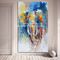 Abstract Colorful Elephant Painting On Canvas / Animal Print Canvas Wall Art