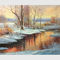 Classical Winter Snow Handmade Scenery Oil Painting for Home Decorative