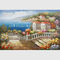 Mediterranean Seascape Paintings  , Contemporary Coastal Canvas Wall Art