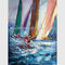 Abstract Palette Knife Sailing Boats Paintings, Hand Painted Thick Oil Canvas Art