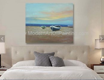 Modern Decorative Boats Oil Painting Ship On The Beach Acrylic And Oil Painting