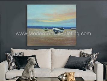 Modern Decorative Boats Oil Painting Ship On The Beach Acrylic And Oil Painting