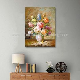 Abstract Floral Still Life Oil Paintings Colorful Flowers Vase Canvas Painting