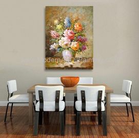 Abstract Floral Still Life Oil Paintings Colorful Flowers Vase Canvas Painting