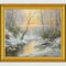 Framed Custom Winter Landscape Painting With Snow  Neo - Classic Style