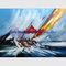 Sailing Boats Oil Painting, Hand Painted Seascape Oil Painting For Wall Decor