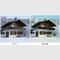 Stretched House Portrait Oil Painting From Photo , Realistic Scenery Canvas Art Painting