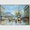 Home Decor Handmade Paris Oil Painting Canvas Streetscape Painting