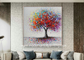 Abstract Colorful Modern Art Oil Painting Hand Painted Tree Painting For Living Room 32&quot; X 32&quot;